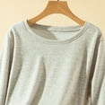 thumbnail image 4 of Posijego Women's Pajama Tops Plain Basic Long Sleeve Undershirts Fall Winter Warm Shirt Tees for Women, 4 of 5