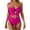 #0213-Hot Pink, variant on Pounoo Womens One Piece Swimsuits Cutout Ring Detail Color Block Bathing Suits Casual Slim Fit Lightweight Soft Comfy Beach Wear Gift