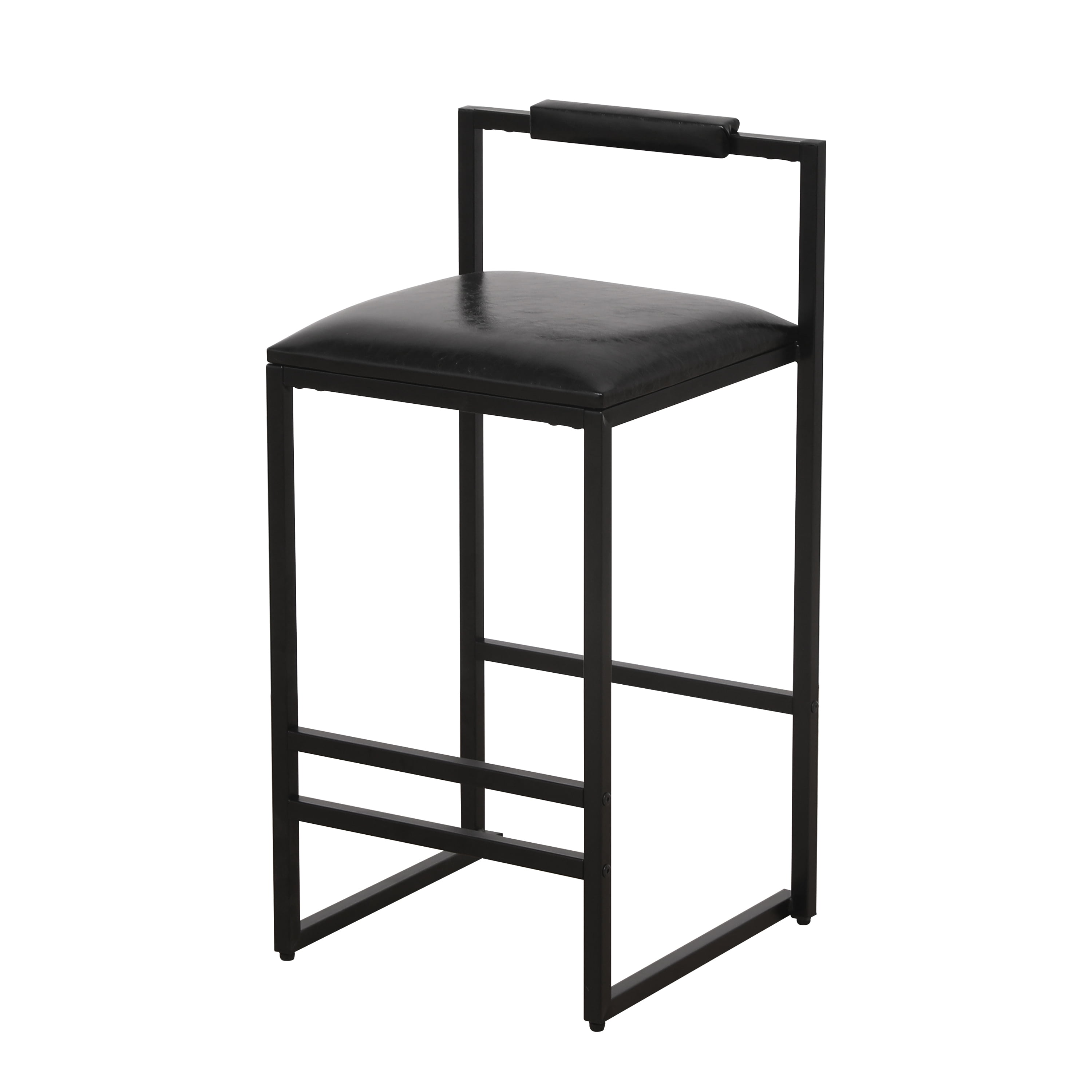 Yardi Yard Leather Backless 26" Barstools Set of 2, Bar Chair for Kitchen Dining Room, Black Yardi Yard Leather Backless 26" Barstools Set of 2, Bar Chair for Kitchen Dining Room, Black