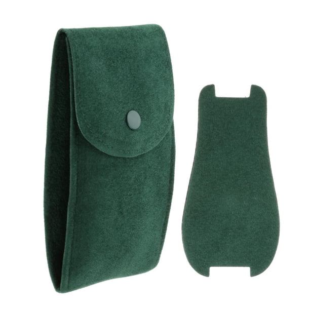 Organizador de cuero portátil para guardar relojes y relojes de bolsillo. Verde oscuro
