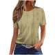 thumbnail image 1 of Tops de Manga Corta de Algodón para las Mujeres, Estampado Cuello Redondo Suéter Blusa de Moda para el Hogar Y el Uso Diario, 1 of 4