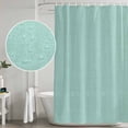 thumbnail image 4 of Linen Mint Green Shower Curtain, Waterproof Shower Curtains for Bathroom, Modern Minimalist Pure Solid Color Washable Fabric Bathtub Curtain Set Bath Decor with 12 Hooks Standard 72"x72", 4 of 6