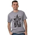 thumbnail image 4 of Halloween Witch Don't Kill My Vibe Plus Size Crewneck Graphic Tee Shirt Brisco Brands 5X, 4 of 5