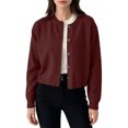 thumbnail image 4 of Women's Long Sleeve Button Down Cropped Knit Cardigan,Casual Short Sweater Jacket, 4 of 6