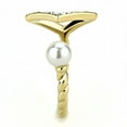 thumbnail image 3 of IP Gold(Ion Plating) Stainless Steel Ring with Synthetic Pearl in White for Women White Stone Color Style TK3523 Size 9, 3 of 4