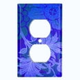 thumbnail image 2 of Metal Light Switch Plate Cover Purple Blue Floral Damask Wallpaper WAL028, 2 of 13