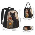 thumbnail image 2 of Balery Black Cat in Wildflowers Mochila escolar 3 en 1 para niños: mochila resistente con lonchera térmica y estuche para lápices. Mochila escolar para niños y niñas., 2 of 7