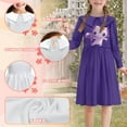 thumbnail image 6 of DISNIMO Purple Axolotl Dress for Kids Long Sleeve Dresses for Girls Size 11-12 Dresses Children Fall Dresses Girl Kids Dress Clothes Girl Swing Dresses with Flowers for Girls Twirl Skater Dress, 6 of 7