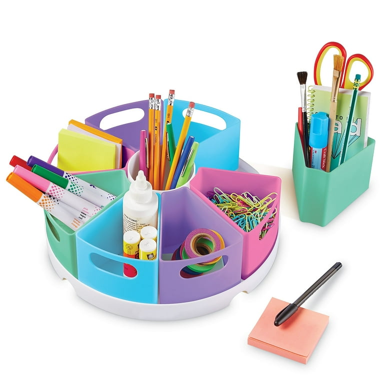 Learning Resources Create-a-Space Storage Center, 10 Piece set - Desk  Organizer for Kids, Art Organizer for Kids, Crayon Organizer, Homeschool