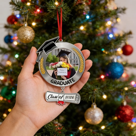 Lunxisen 2 Pcs Personalized Graduation Photo Pendant Custom Double Sided Keepsake Gift For Graduate Decor