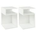 thumbnail image 1 of Patiojoy 2pcs S-Shaped Side Table for Small Space Sofa End Table with 2 Open Compartments Modern Nightstand, 1 of 9