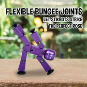 Zing StikBot Dual Pack - Includes 2 StikBots - Collectible Action Figures and Accessories, Stop Motion Animation, Ages 4 and Up (Metal Eggplant+Metal Olive)