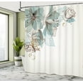 thumbnail image 5 of Ambesonne Flowers Shower Curtain, Leafy Buds Celebration Art, 69"Wx70"L, Blue Grey White, 5 of 5