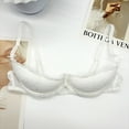 thumbnail image 4 of Quarter Cup Bra Comfort Bra Open Cup Bra Cupless Bra Stretch Bras for Women Soft Bras Sports Bras,White,85B, 4 of 4