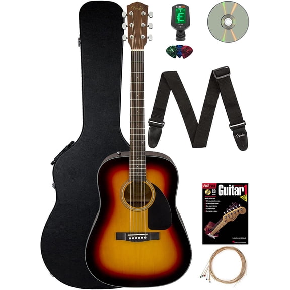Fender CD-60 Dreadnought Acoustic Guitar - Sunburst w/ Hard Case