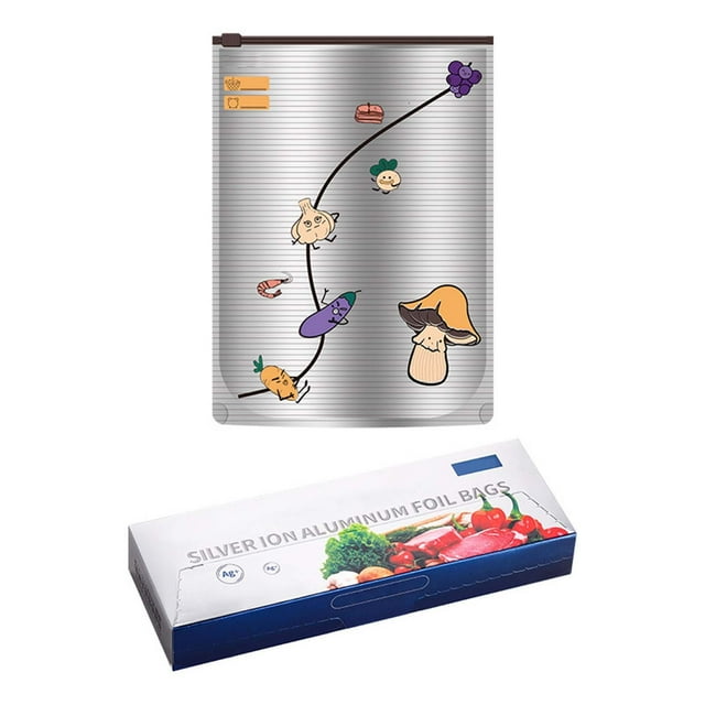 Pochettes de Rangement Alimentaires Réutilisables en Aluminium avec Joint Hermétique pour Organisation de Cuisine et Conservation Fraîche