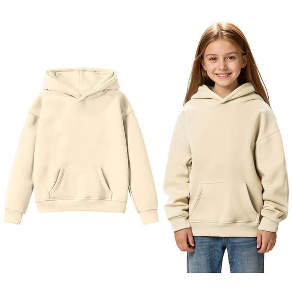 Teen Hoddies Kids Beige Hoodie Lightweight Long Sleeve Hoodies Winter Clothes Toddler Clothes for Girls 11-12 Years