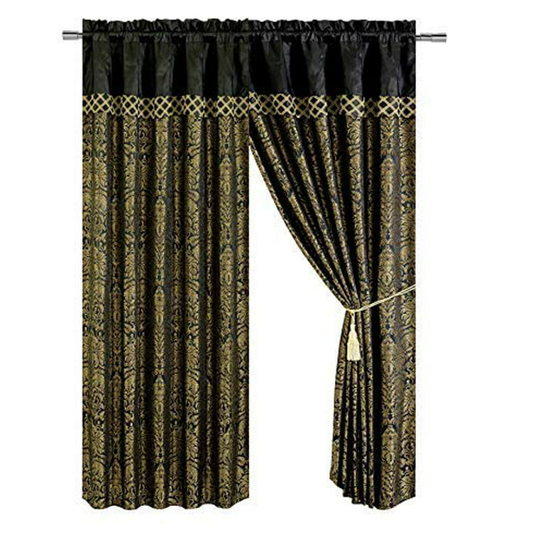 Luxury Louis Vuitton Golden and Black Color Window Curtain