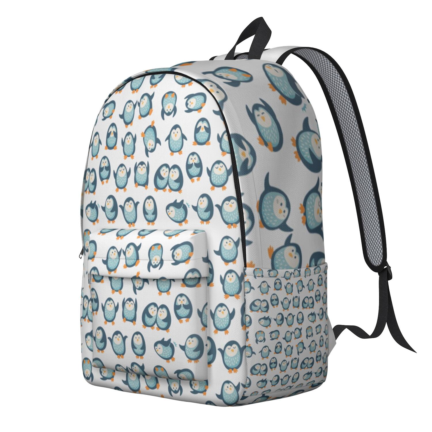 Winter Animal Penguin Backpack with Snowflake Print, Cute Cartoon Design, Lightweight and Spacious Waterproof School Bag