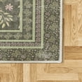thumbnail image 5 of Leaves Area Rug with Non-Slip Backing, Vintage Art Watercolor Branches and Flowers on Charcoal Grey Background, Quality Carpet for Bedroom and Dorm Room, 4' X 5.7', Sage Green, by Ambesonne, 5 of 6