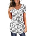 thumbnail image 1 of Blusa de manga corta con cuello redondo, informal, cómoda, a la moda para mujer OAVQHLG3B Store  lin121212, 1 of 3