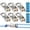 White, variant on 6-Pack Paracord Adjusters Roller Rope Tensioner - Heavy-Duty Knot-Free Guy Line Tightener, Stainless Steel & Brass Cinch Lock for Camping Tarps Tents Boating Outdoor Gear (with Reflective Cords)