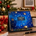 thumbnail image 3 of 2027 Desk Calendar, 12-Month Floral Desktop Flip Calendar, January to December Monthly Planner with Twin Wire Binding, Home Office Schedule Organizer, 3 of 8