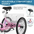 thumbnail image 3 of NAIZEA Adult Folding Tricycles, 7 Speed Folding Adult Trikes, 20 24 26 Inch 3 Wheel Bikes with Large Size Basket, Foldable Tricycle for Adults, Women, Men, Seniors, 3 of 9