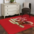 thumbnail image 4 of Red Cowboy Christmas 3'x5' Washable Rug, Western Xmas Santa Cactus Non-Slip Area Rugs for Entryway Kitchen Classroom, Dorm Throw Carpet, Low Pile Soft Indoor Floor Mat, 4 of 9