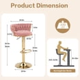 thumbnail image 2 of Juego de 2 taburetes de bar VECELO con altura de mostrador ajustable, color rosa, 2 of 7