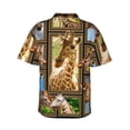 thumbnail image 3 of Giraffe Hawaiian Shirts For Men, Summer Short-Sleeve Relaxed-Fit Button-Down Shirts 3x-Large, 3 of 9