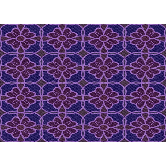 Ahgly Company Machine Washable Indoor Rectangle Transitional Dark Orchid Purple Area Rugs, 8' x 10'