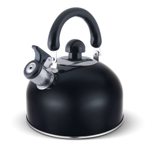 2.5 L SILVER WHISTLING KETTLE CARAVAN KITCHEN BOIL WATER STAINLESS STEEL POURING 