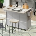 thumbnail image 4 of Velmero Kitchen Island with Till Out Trash Cabinet, Rolling Kitchen island with Storage Drop Leaf, Spice Rack, Towel Rack and Drawers, Kitchen Cart with Adjustable Shelf for Kitchen Dining, 4 of 22