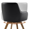 thumbnail image 6 of WOOW DEPOT Swivel Dining Chairs Set of 2, Upholstered PU Leather w/ High-Back & Arm & Rubberwood Legs, Modern Side Chairs for Kitchen Living Room Office, Black, 6 of 10