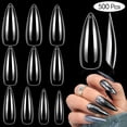 thumbnail image 2 of Makartt 500pcs Long Stiletto Fake Nail Tips Clear Acrylic Full Cover False Nails Press On Nails, 10 Sizes, 2 of 8