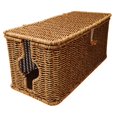thumbnail image 3 of Siruishop Cable Management Box Imitation Rattan Desk Storage PC Charger Cord Organizer 35cmx15.5cmx15.5cm, 3 of 8