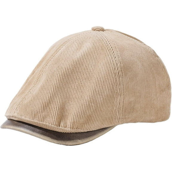 Ladies Newsboy Cap Vintage Corduroy Flat Cap Women Adjustable Beret Hat Retro Baker Boy Hat for Casual Parties