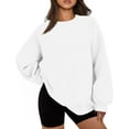 thumbnail image 3 of Crewneck Sweatshirts Women Oversized Preppy Sweatshirt Loose Fit Plain Cute Hoodies Y2K Fall  Pullover, 3 of 7