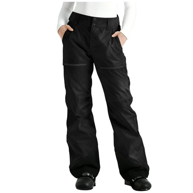 HongQid Pantalons de Neige pour Femmes Pantalons de Ski Imperméables Isolants Coquille Souple Doublés en Polaire Randonnée Hivernale Planche à Neige Bas Jambe
