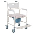 thumbnail image 1 of Gambimedic Silla Comodo con Ruedas 3 En 1 Bloqueo Baño Inodoro Respaldo Ligera Bano Descansapies, 1 of 9