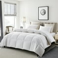 thumbnail image 5 of Serta 100% Cotton Summer Lightweight Warmth，90% Goose Down Fiber Comforter, Fluffy Duvet Insert with Corner loops, 233 Thread Count, Hotel Luxury Ultra Soft, 68x90 inches Twin Size, 5 of 9