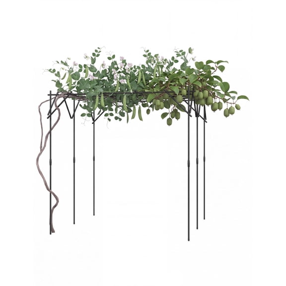 Flat Top Garden Arch Trellis for Climbing Plants, Metal Outdoor Arbor for Wedding, Halloween, Christmas, Party & Patio Decoration