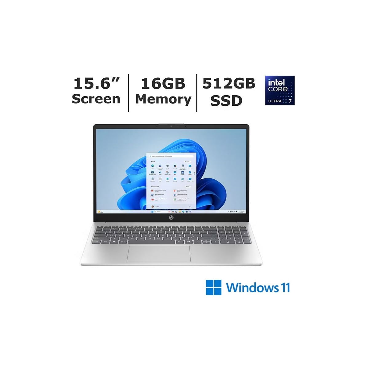HP Laptop B89Q5UA#ABA 15.6" Notebook Ultra 7 255U 16GB 512GB SSD Touchscreen Win11 Home