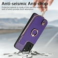 thumbnail image 2 of Nalacover Case for Samsung Galaxy S21 Wallet Case with Card Holder & Zipper Pocket, 360° Rotation Ring Kickstand Premium PU Leather Cover, Shockproof Magnetic Button Flip Stand Phone Case,Purple, 2 of 9