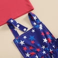 thumbnail image 5 of Toddler Girl 4th of July Outfit Short Sleeve T Shirt + Stars Stripes Suspender Skirts Overall Dress Set Kids Fourth Of July Clothes, 5 of 7