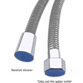 thumbnail image 4 of 3m Shower Hose, Stainless Steel Replacement Shower Pipe Extra Long Shower Hose With Washers, Chorme (3m/118inch), 4 of 5