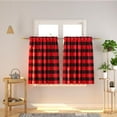 thumbnail image 6 of 3 Pc Cotton Classic Country Farmhouse Kitchen Window Curtain -Red & Black Buffalo Check Tier & Valance Set, 54" x 18" / 27" x 36", 6 of 6
