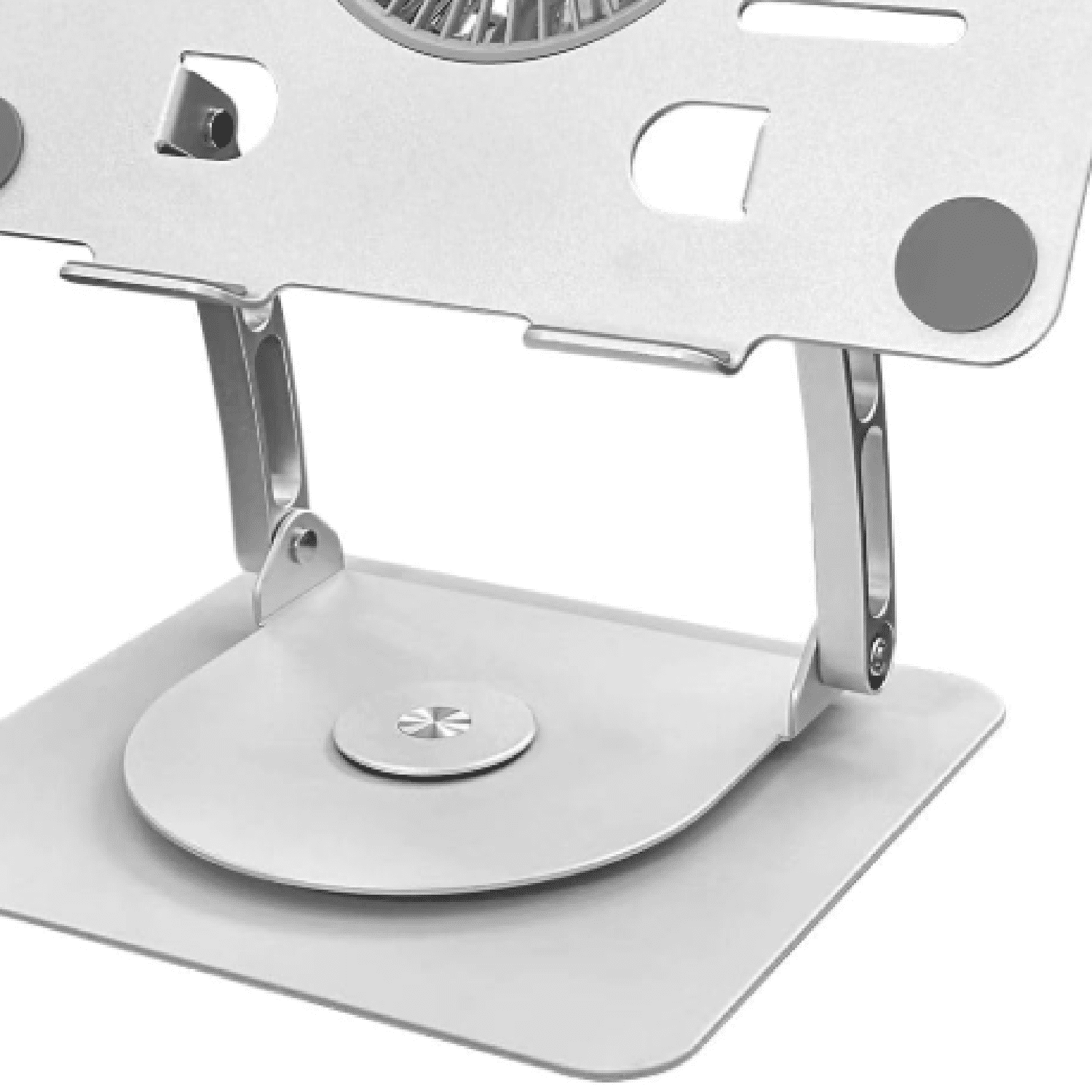 Gaming Laptop Cooling Pad with 360° Rotation Base, Ergonimic Aluminum Laptop Cooling Stand with 3 Speed Fan, Adjustable Height Laptop Cooling Pad for 10-17.3'' Notebook - Silver