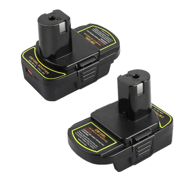 Adaptador de batería y convertidor ZLWAWAOL DM18RL USB tipo C, paquete 2